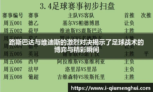 路斯巴达与维迪斯的激烈对决揭示了足球战术的博弈与精彩瞬间